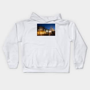 Cologne Cathedral and Philharmonic Hall at dusk, Cologne, Germany Kids Hoodie